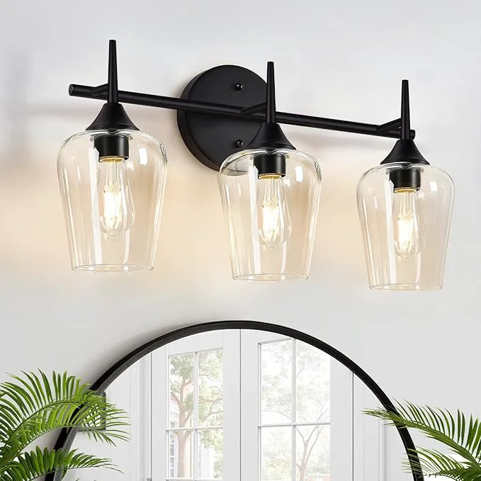 Environmentally Friendly MOKATNG 3-Light Bathroom Light Fixtures 19.5 Inch Bathroom Lighting Fixtures Artisan