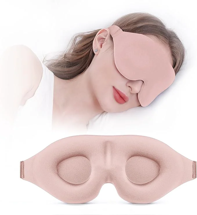 Detailed YIVIEW Sleep Mask for Side Sleeper Complete Light Blocking 3D Pink Sleeping Sophisticated