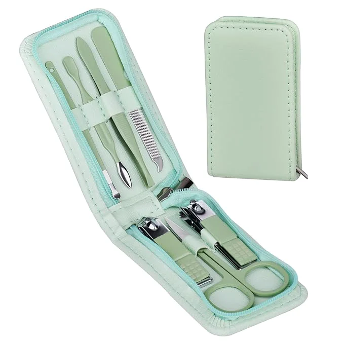 Next-Generation 7 Pcs Manicure Set Stainless Steel Nail Clippers Kit Nail Care Beauty Tools Trendy