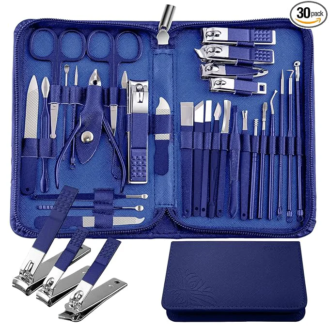 Eco-Friendly Manicure Set 30-Piece WOAMA Nail Clippers Pedicure Kit Manicure Kit Fine Crafted