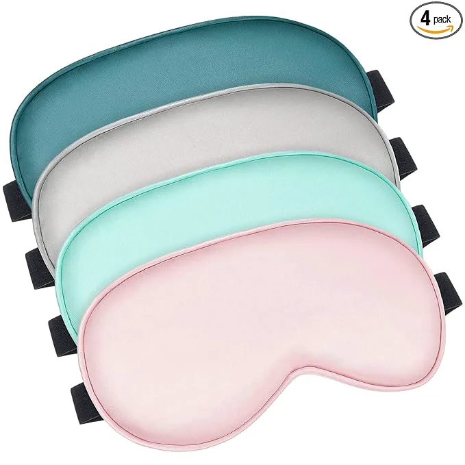 Healthy Bbto 4 Pcs Silk Sleep Eye Masks Smooth Soft Satin Eye Covers