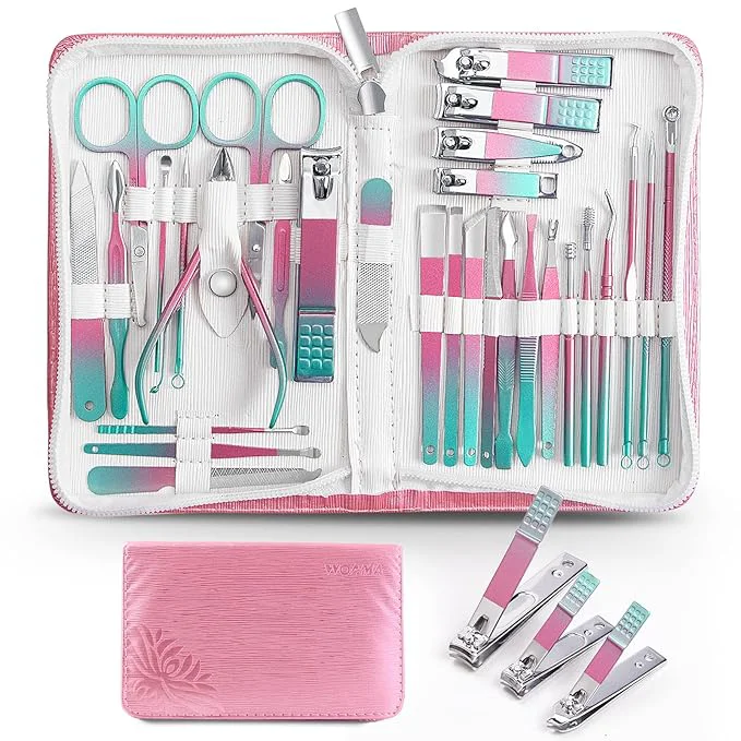 High-Performance WOAMA Manicure Set 30 In 1 Pedicure Kit Nail Clippers Set Manicure Kit Clean