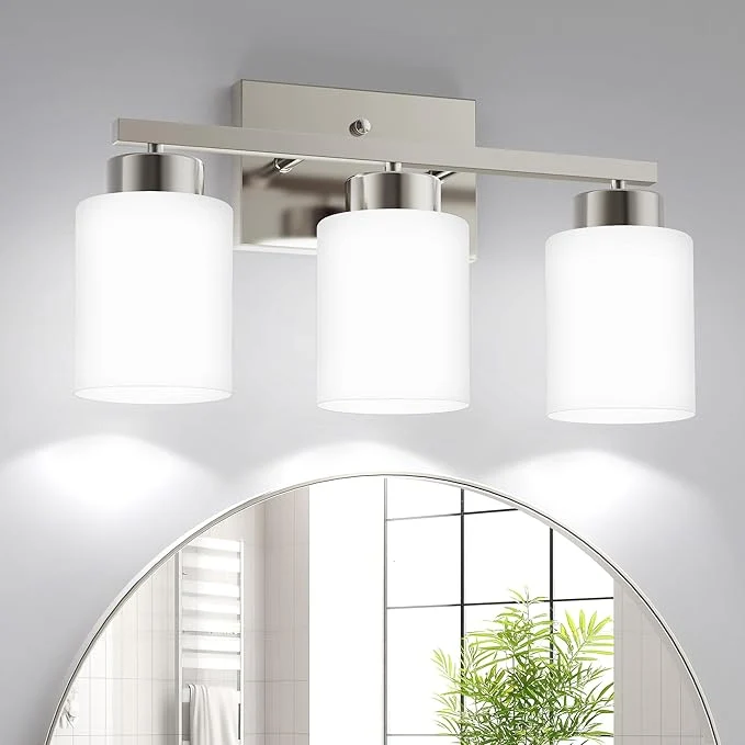 First-Class PARTPHONER 3-Light Brushed Nickel Bathroom Light Fixtures Modern Vanity Light Premium Material