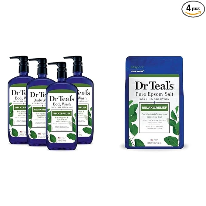 Long-Lasting Dr Teal’s Body Wash with Pure Epsom Salt Relax Relief with Eucalyptus Refined
