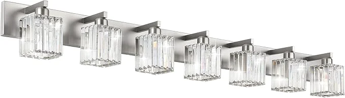 Healthy Aipsun Brushed Nickel Bathroom Light Fixtures Crystal Vanity Lighting Fixture Premium