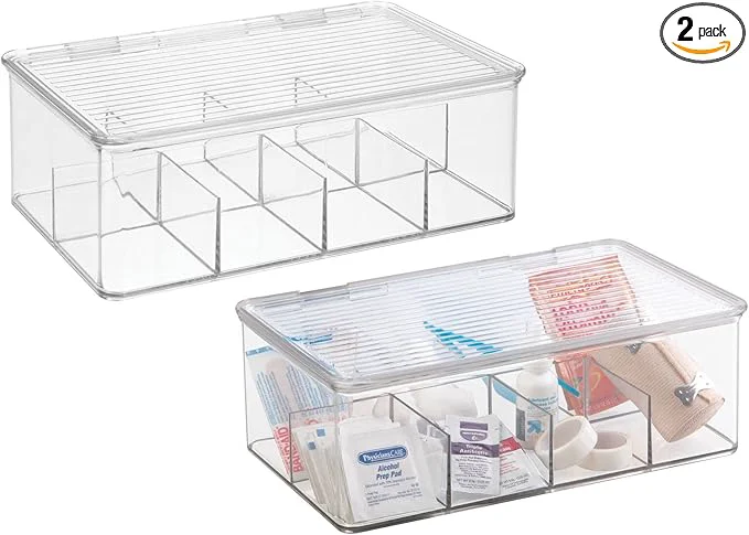 Excellent mDesign Plastic Divided First Aid Storage Box Kit Fast