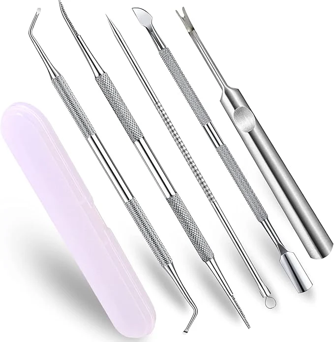 Secure jindian Ingrown Toenail Pedicure Tool Kit Nail File and Nail Lifter Pusher Natural