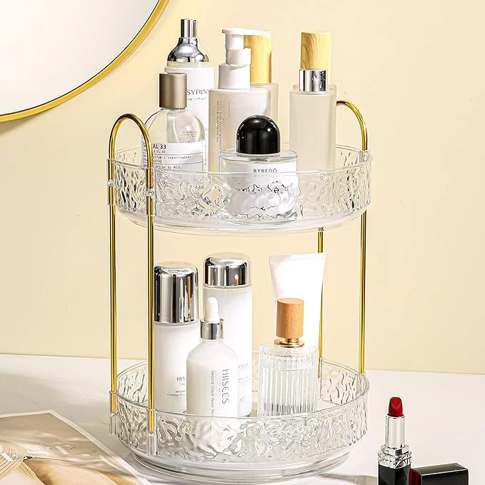 Next-Generation Fangoo 3 Tiers Clear Rotating Makeup Organizer Original
