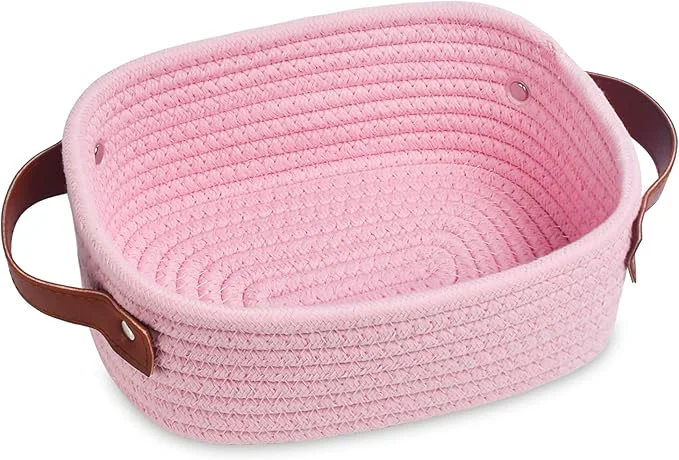 Traditional ABenkle Small Storage Basket Mini Rope Woven Baskets Cute Shelf Closet Reliable