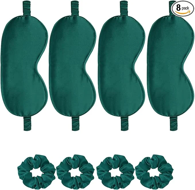 Next-Generation Satin Eye Mask 8Pcs Silk Sleep Masks Silky Blindfold Eyeshade Blackout Eyes Clean