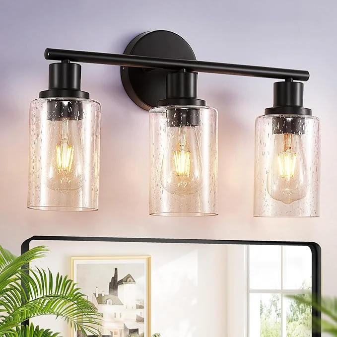 Responsible DLLT 3-Light Bathroom Light Fixtures Black Modern Vanity Lights Versatile