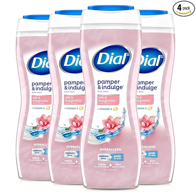 Long-Lasting Dial Body Wash Pamper Indulge Silk Magnolia 16 fl oz Genuine