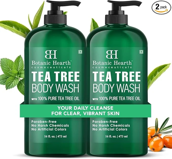 Verified Botanic Hearth Tea Tree Body Wash 16 fl oz Natural Antifungal Odor Control Comfortable