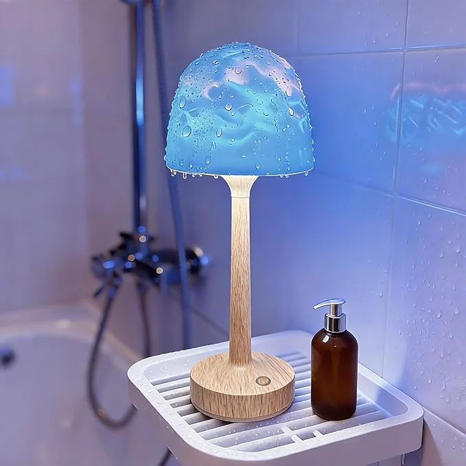 Solid Waterproof Bathroom Lamp with 16 Color Ocean Wave Projector Rechargeable High-Quality