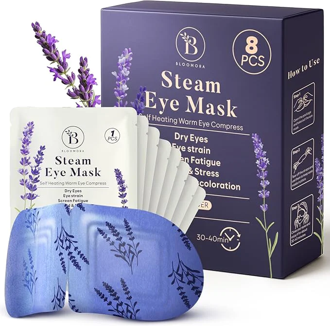 Modern 8 Pack Lavender Steam Eye Mask for Dryness Strain Relaxation Heated Eye Eco-Friendly