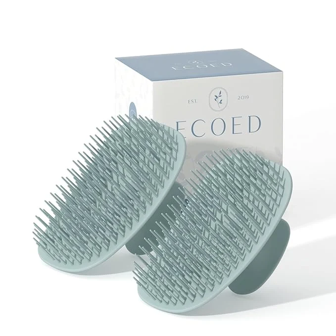 Authentic Ecoed 2 PC Scalp Massager Shampoo Brush Scalp Scrubber Exfoliator High-End