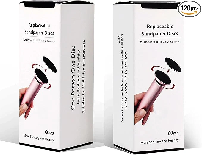 Premium 120pcs Foot File Sandpaper Discs Refill Pure