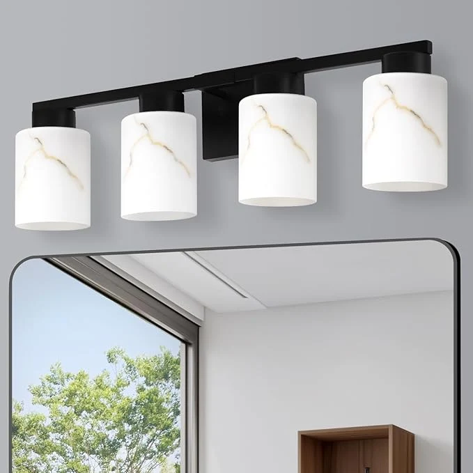 Versatile 4-Light Bathroom Light Fixtures Modern Vanity Lights Living Room E26 Base Traditional