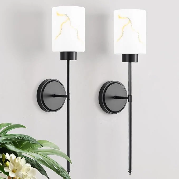 Original Black Wall Sconces Set of 2 Safe