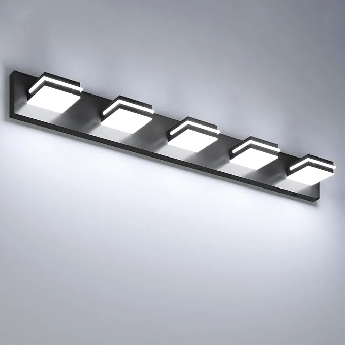 Fast VOLISUN Modern 5-Light 40-Inch Black Bathroom Vanity Light Fixtures 360 Powerful