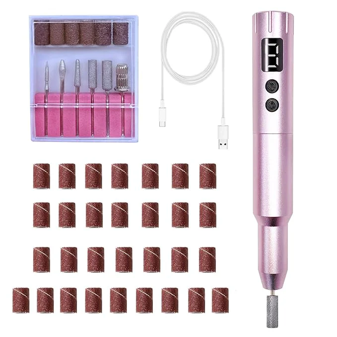 Trendy Nail Drill Kit Electric Rechargeable Set Cordless Nail Art Grinding Machine Consistent