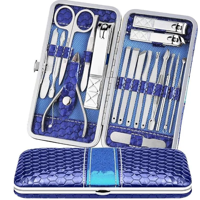 Premium Teamkio 18pcs Manicure Set Pedicure Nail Clippers Set Travel Hygiene Kit Innovative