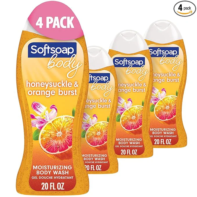 Pure Softsoap Body Wash Honeysuckle Orange Burst Body Wash 20 Ounce 4 Pack Original