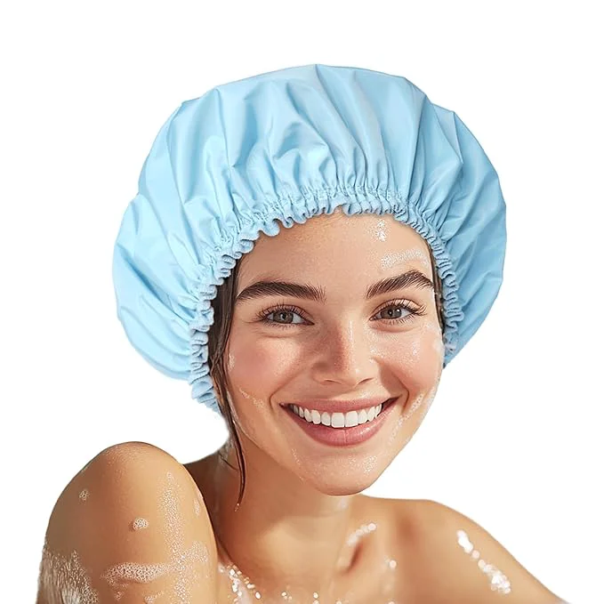 Original Shower Cap for Women Double Layer Waterproof Bath Cap Reusable Hair Protector Reliable