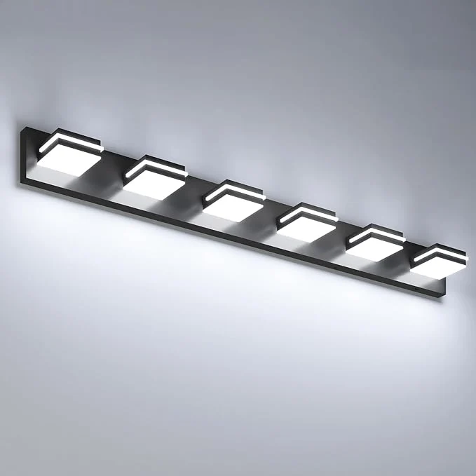 Fine Crafted VOLISUN Modern Bathroom Vanity Light Fixtures Matte Black LED Bathroom Natural