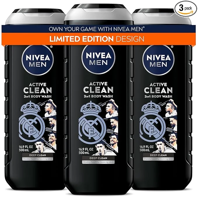 Natural NIVEA MEN Madrid Limited Edition Design Active Clean Body Wash Expertly Made