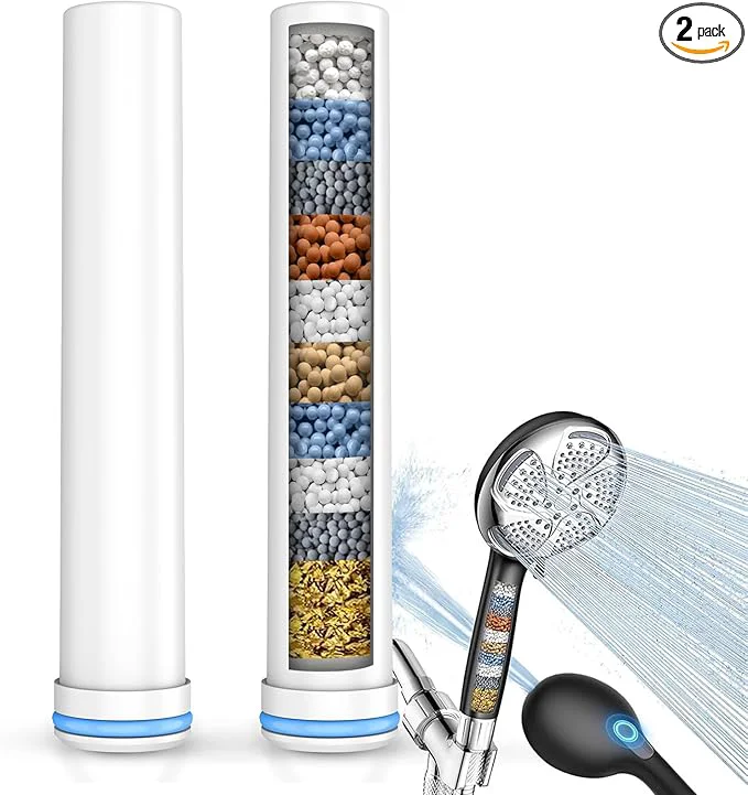 Reusable FEELSO Shower Filter for Handheld Shower Head 2 Pack Filters for Dependable