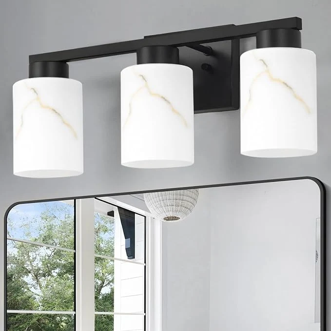Contemporary 3-Light Bathroom Light Fixtures Modern Vanity Lights Living Room E26 Base Next-Generation