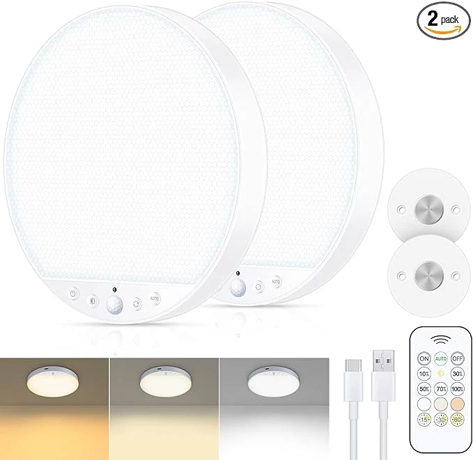 Minimalist Rechargeable 6W Motion Sensor Ceiling Light Indoor No Wiring Magnetic Premium