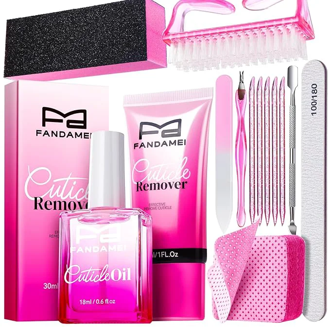 Modern FANDAMEI Cuticle Remover Kit Cuticle Remover Oil Professional Manicure Kit Exclusive