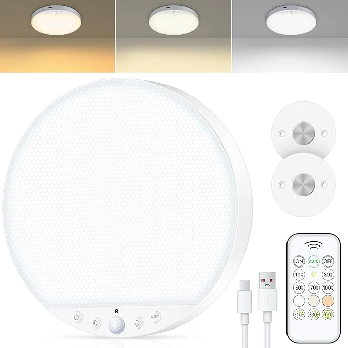Smooth Rechargeable 6W Motion Sensor Ceiling Light Indoor No Wiring Magnetic High-Performance