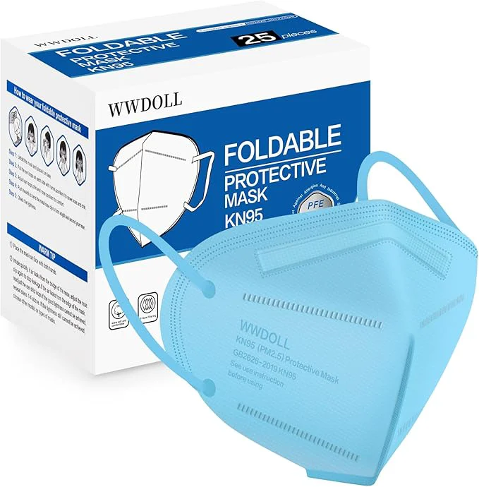 Elite WWDOLL KN95 Face Mask 25 Pack 5-Layers Breathable Disposable KN95 Masks Healthy