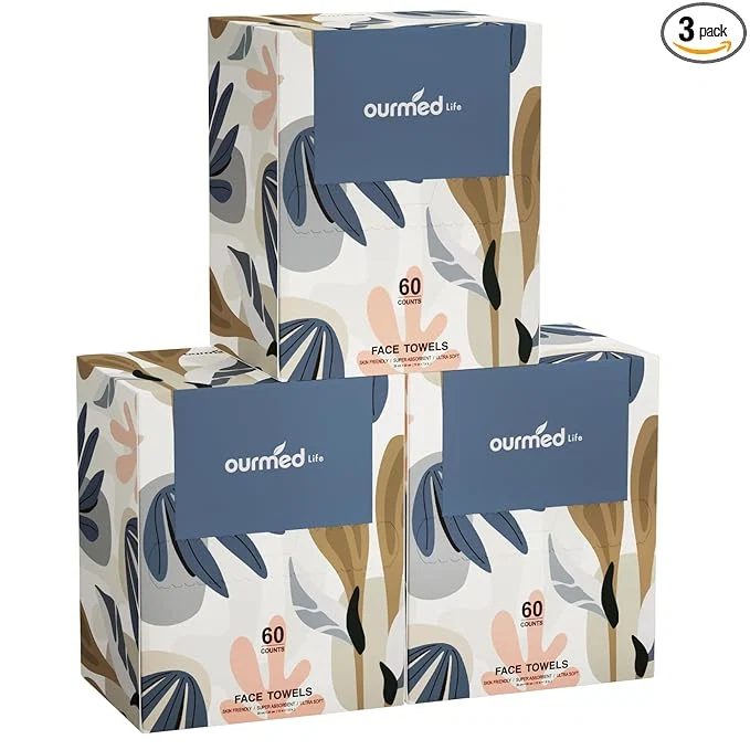 Original Ourmed Life Face Towels Disposable Biodegradable Facial Towels Lightweight