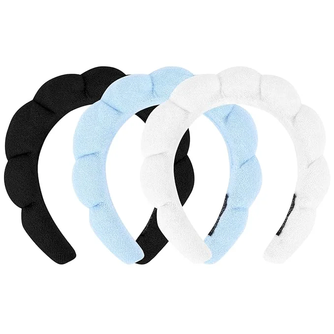 Original 3 Pack Hairband for Washing Face Skincare Headbands Makeup Headband Sponge Fine