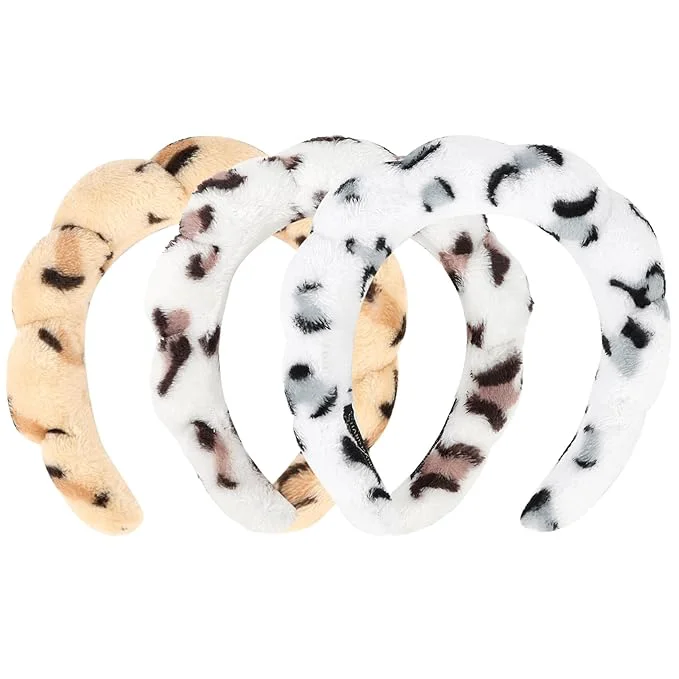 Elegant 3 Pack Terry Cloth Headbands Reusable