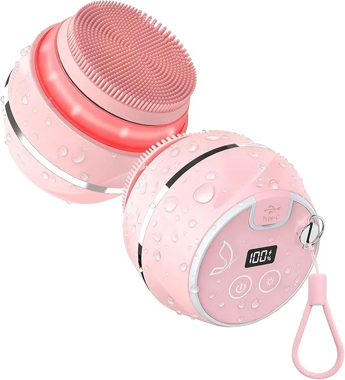 Elegant Face Cleansing Brush Waterproof Silicone Facial Cleansing Brush 6 Modes Casual