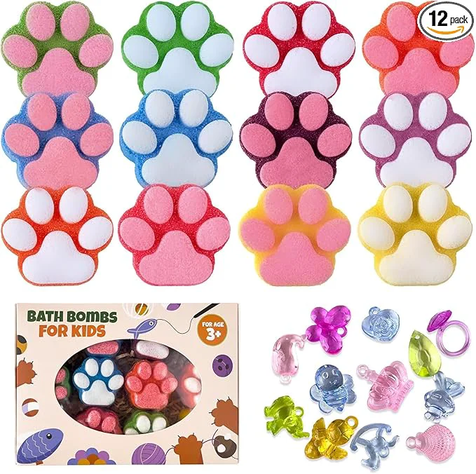 Verified Paw Bath Bomb for Kids with Surprise Toys Inside SPA Fizzy Bath Bomb Gift Set Organic