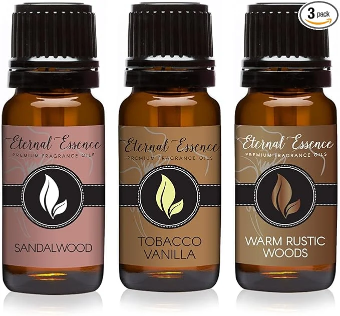 Eco-Friendly Trio – Tobacco Vanilla Warm Rustic Woods Sandalwood – Premium Fragrance Oil Optimized