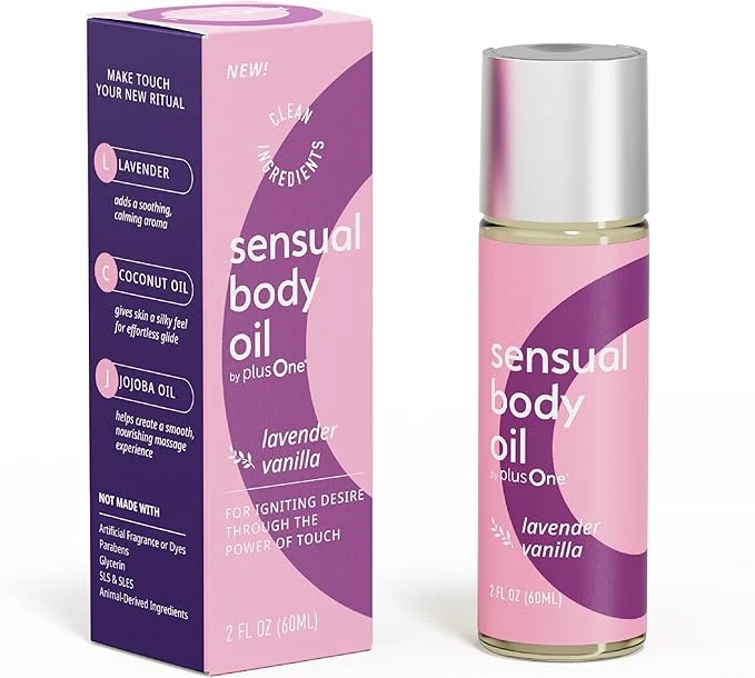 Powerful plusOne Sensual Body Oil – Lavender Vanilla Massage Intimate Oil – Natural