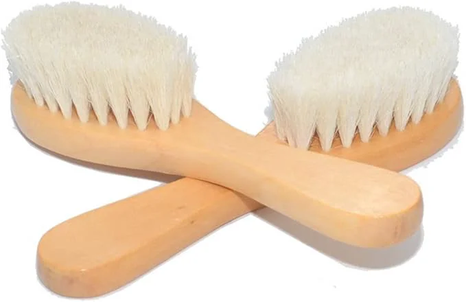 Proven Natural Soft Wool Bristles Dry Facial Cleansing Brush 2 Pack Wood Handle Face Sophisticated