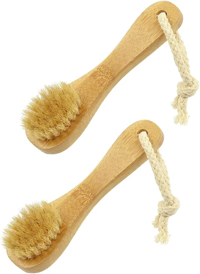 Specialty 2 Pack 5.7 Bamboo Handle Dry Facial Cleansing Brush World-Class