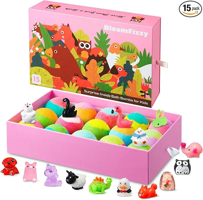 Green Jungle Adventure Bath Bombs for Kids – 15 Scented Fizzy Bath Bombs Safe