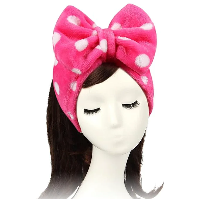 Carefully Designed Shintop Sweet Super Soft Caroset Polka Dots Wash Cosmetic Headband Hairlace Fashionable