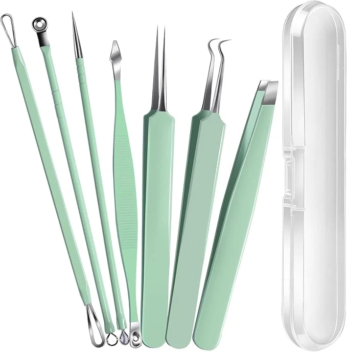 Practical Teenitor 7 Pcs Surgical Grade Blackhead Remover Tools and Pimple Popper Tool Kit Top-Quality