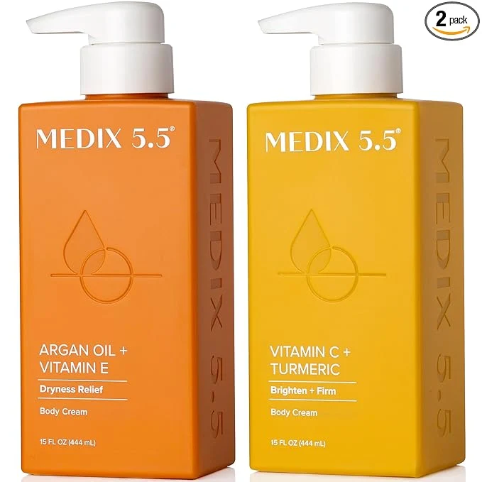 Unique MEDIX Vitamin C Cream Anti Aging Argan Oil Cream 2PC Skin Care Bundle Premium