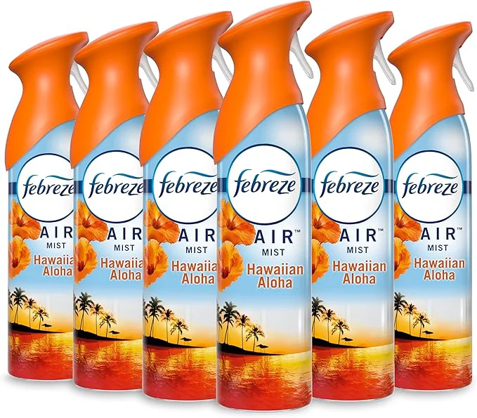 Smooth Febreze Air Freshener and Odor Fighter Spray Hawaiian Aloha Scent 8.8 Oz Safe